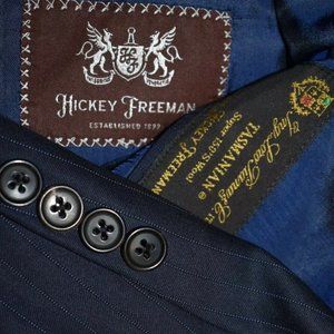 48R Hickey Freeman Loro Piana Super 150s blue coat